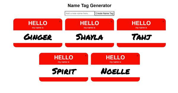 Name Tag Generator Site